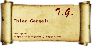 Thier Gergely névjegykártya